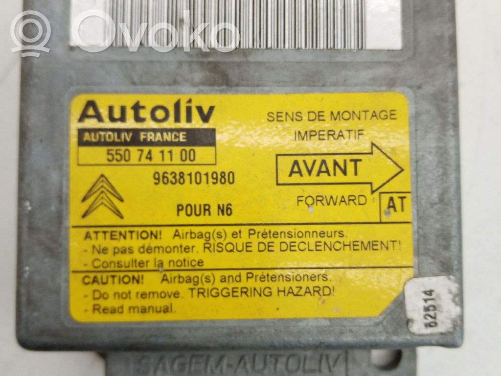 Unidad de control/módulo del Airbag   550741100,9638101980