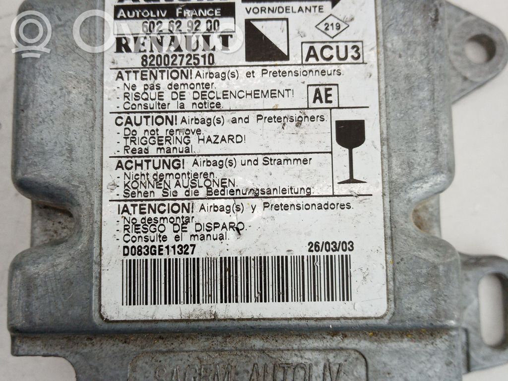 Renault Kangoo I Airbag control unit/module 