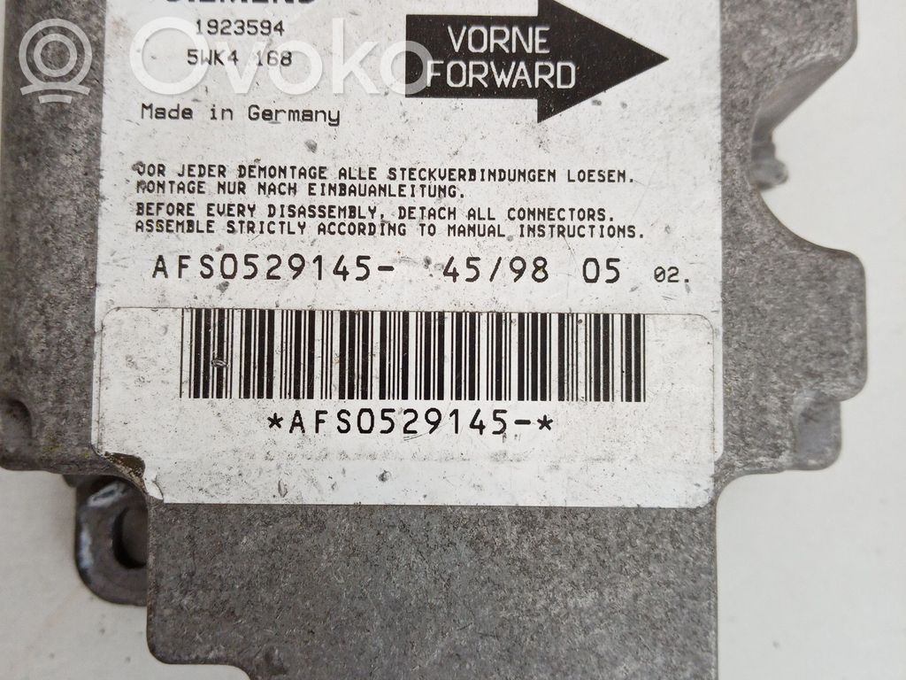 Airbag control unit/module   90520841AF,1923594,5WK4168