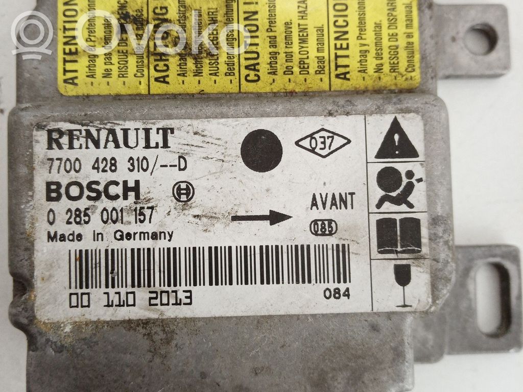 Centralina/modulo airbag   7700428310,0285001157
