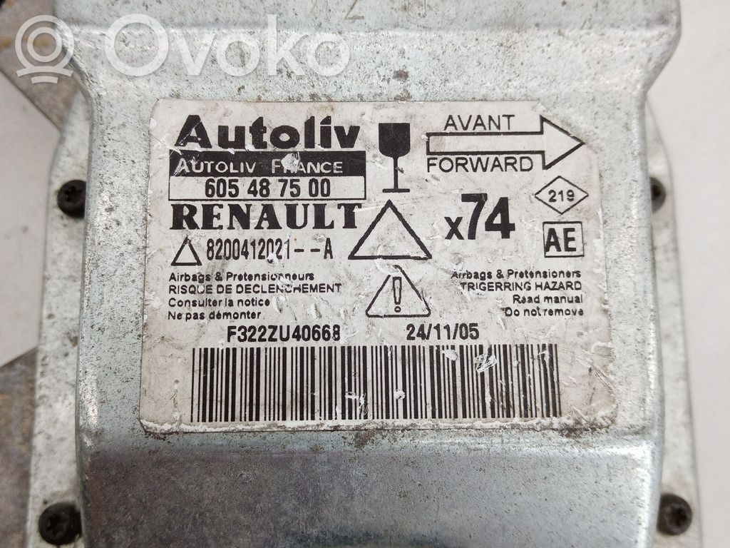 Unidad de control/módulo del Airbag   605487500,8200412021A