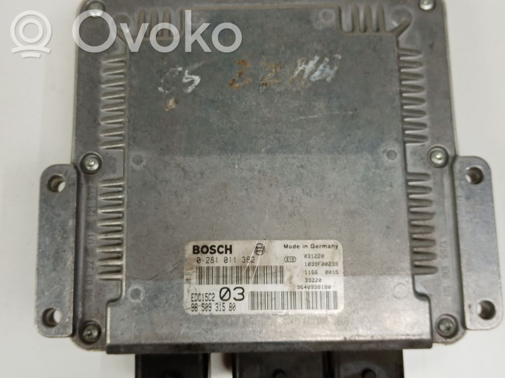 Engine control unit/module   0281011362,9650931580BOSCH,EDC15C2