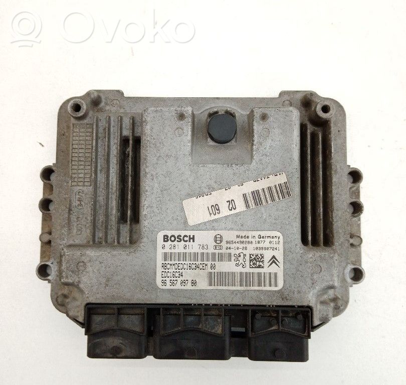 Unidad de control/módulo del motor   0281011783,9656709780,EDC16C34