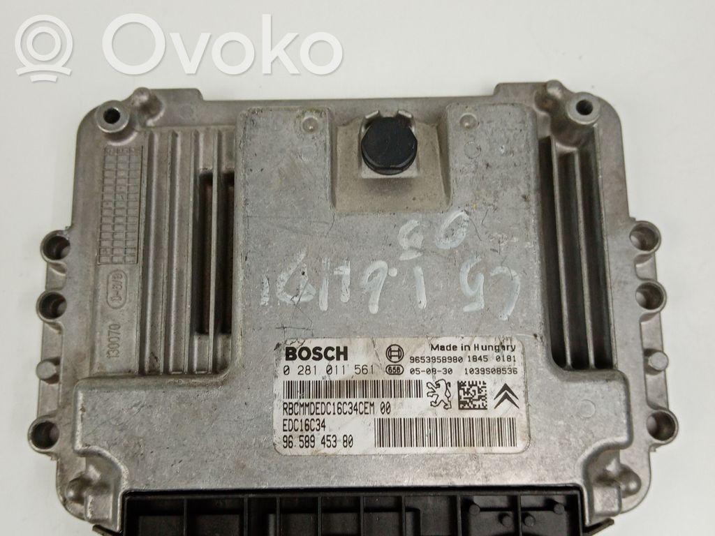 Engine control unit/module   0281011561,9658945380BOSCH,EDC16C34