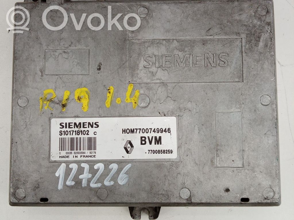 Motorsteuergerät/-modul   S101718102C,7700858259BVM,HOM7700749946,SIEMENS