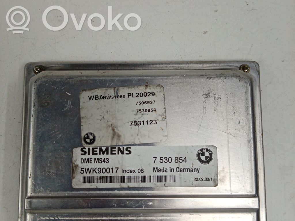 Engine control unit/module   5WK90017,7530854DMEMS43,SIEMENS