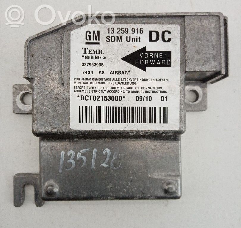 Unidad de control/módulo del Airbag   13259916DC,327963935,7434A8