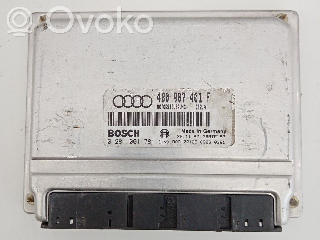Moottorin ohjainlaite/moduuli   4B0907401F,0281001781,BOSCHD32A
