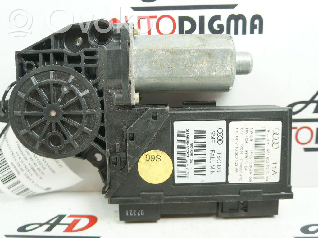 Audi A8 S8 D3 4E Motor del regulador de la ventanilla de la puerta delantera 