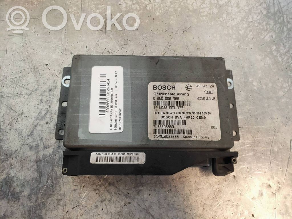 Sterownik / Moduł skrzyni biegów   0260002922,9643926680,9659205980BOSCH