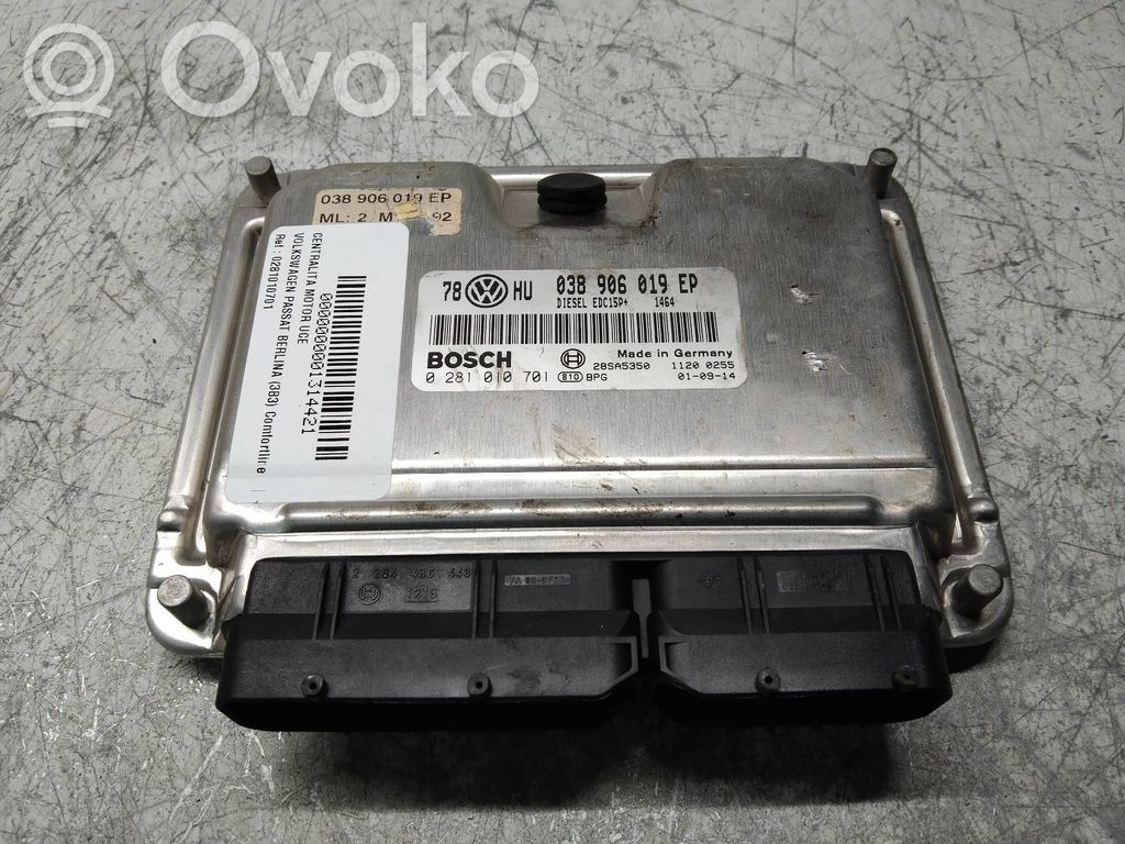 Engine control unit/module   0281010701,038906019EP,EDC15P