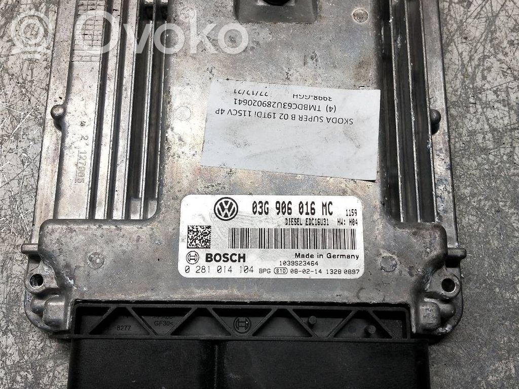 Engine control unit/module   0281014104,03G906016MC,EDC16U31