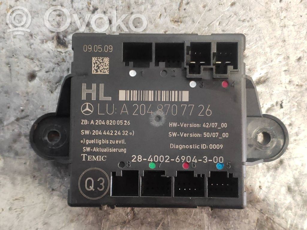 Mercedes-Benz C W204 Alte unități/module de control 