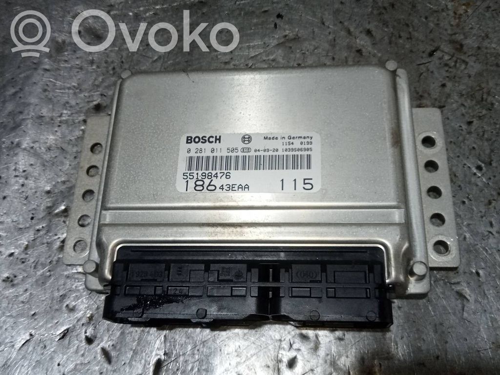 Engine control unit/module   0281011505,55198476,18643EAA