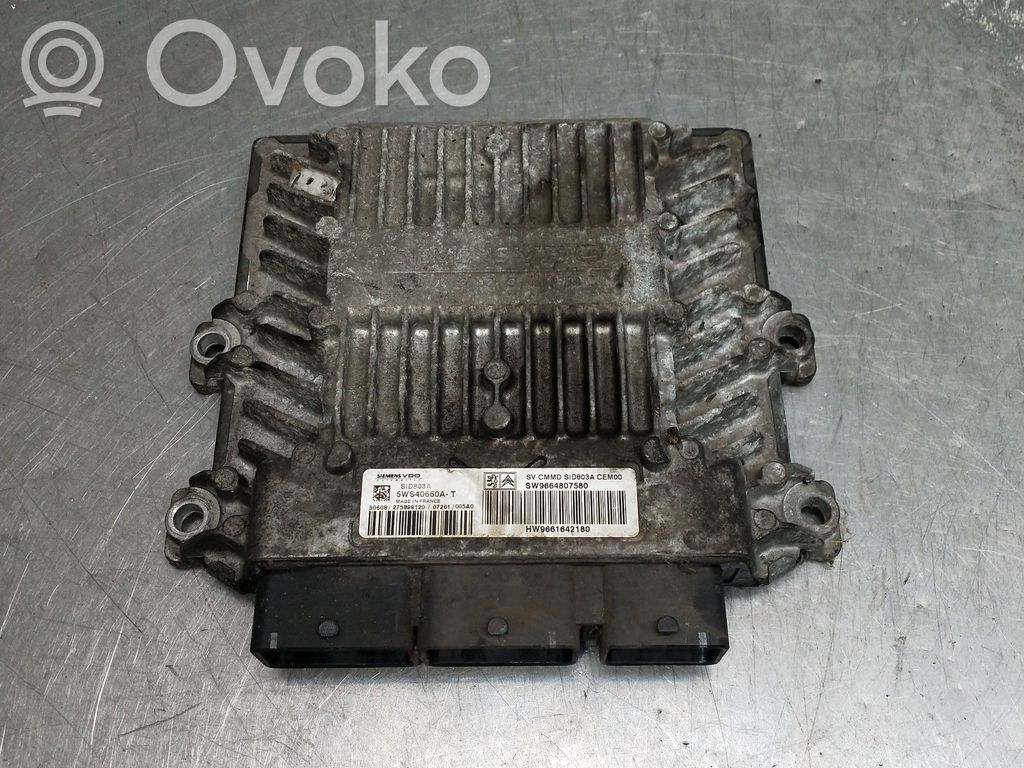Engine control unit/module   SW9664807580,5WS40660A,HW9661642180