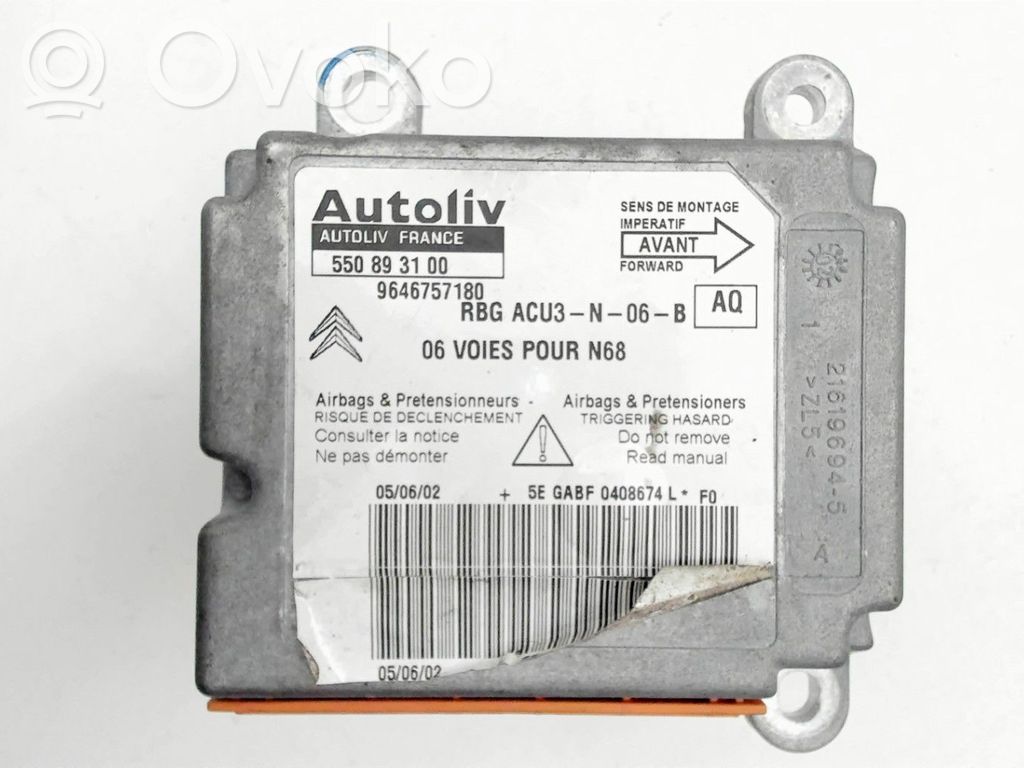 Citroen Xsara Picasso Centralina/modulo airbag 
