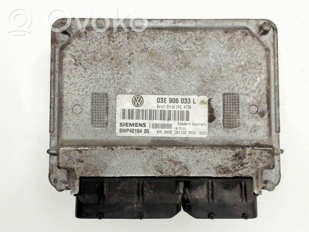 Unitate/modul de control motor   03E906033L,5WP40194