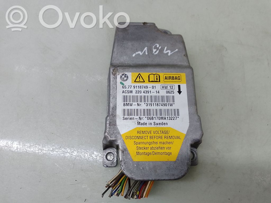 BMW 5 E60 E61 Centralina/modulo airbag 