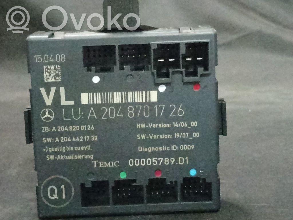 Mercedes-Benz C W204 Door control unit/module 