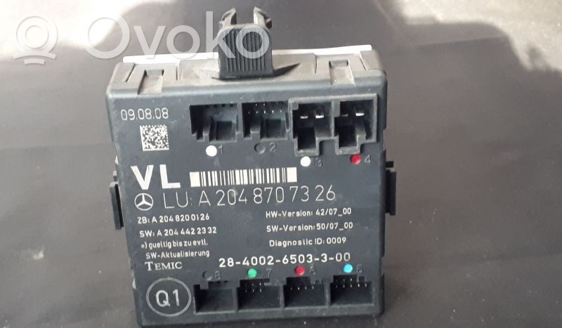 Mercedes-Benz C W204 Unidad de control/módulo de la puerta 