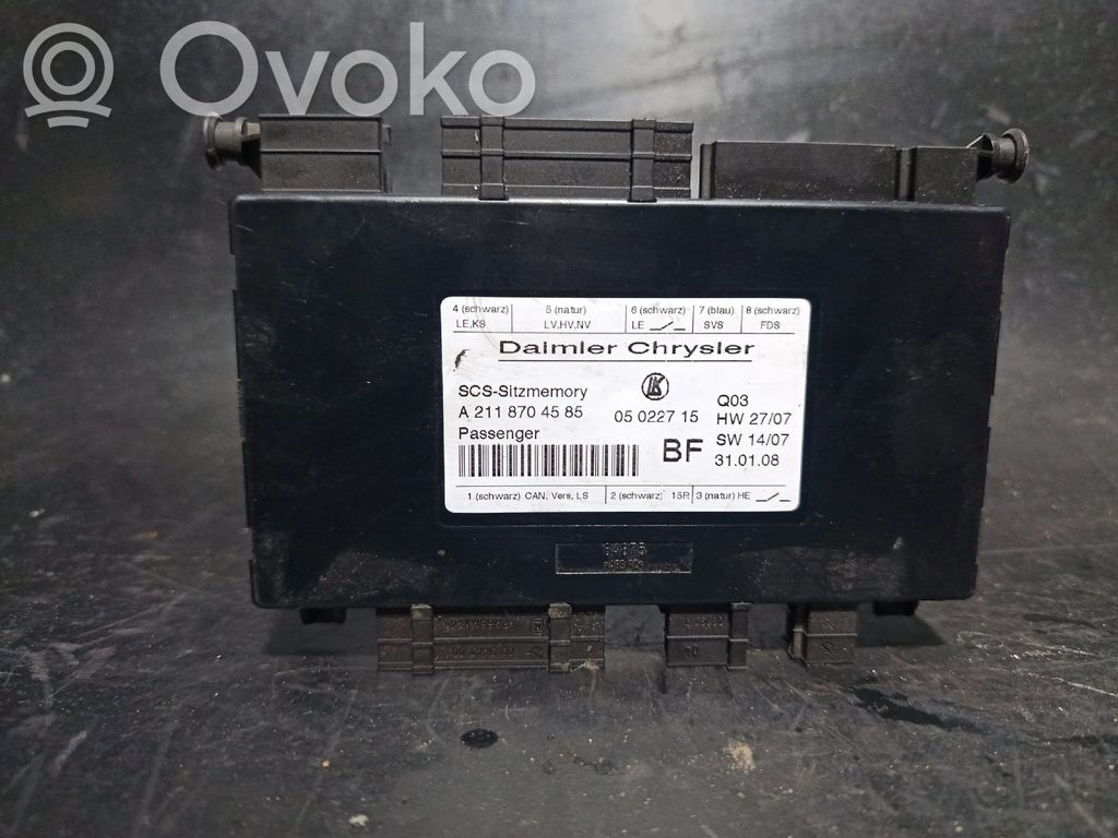 Mercedes-Benz CLS C219 Module de commande de siège 