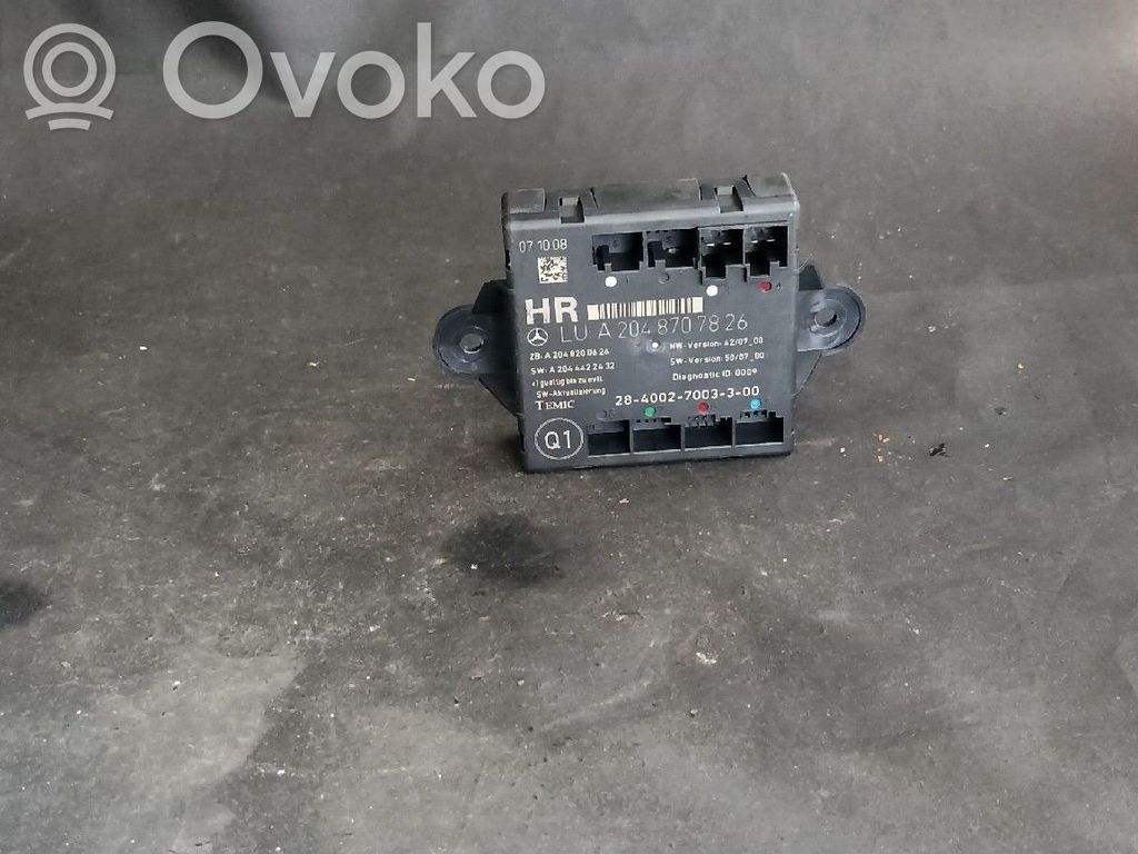 Mercedes-Benz C W204 Unidad de control/módulo de la puerta 