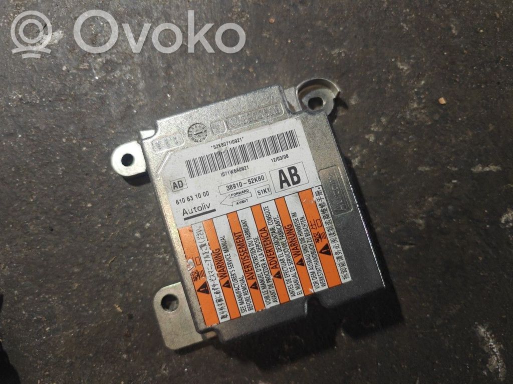 Module de contrôle airbag   3891052K80,610631000,AB,AUTOLIV,OPELAGILAB