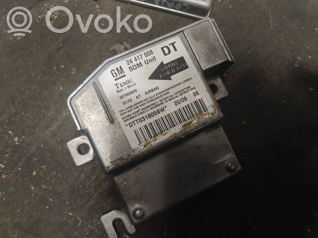 Turvatyynyn ohjainlaite/moduuli   24417008,327963935,DT,OPELCOMBO,TEMIC