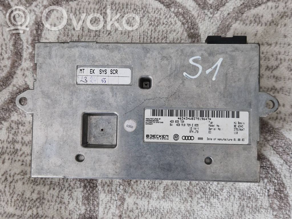Audi A8 S8 D3 4E MMI vadības bloks 
