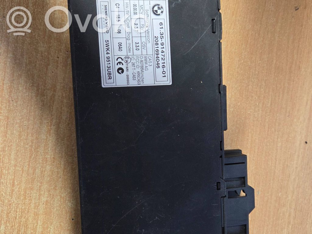 BMW 3 E90 E91 CAS valdymo blokas/ modulis 