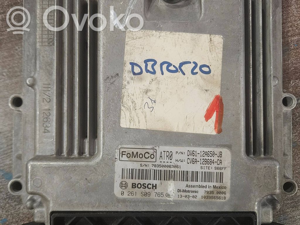 Engine control unit/module ECU   DV6112A650JB,CV6A12B684CA,0261S09765