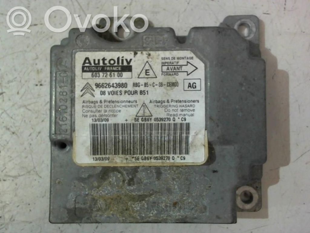 Citroen C4 I Airbag control unit/module 
