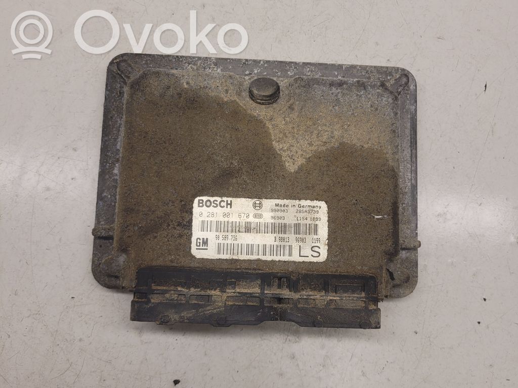 Sterownik / Moduł ECU   90589736,GM90589736,0281001670