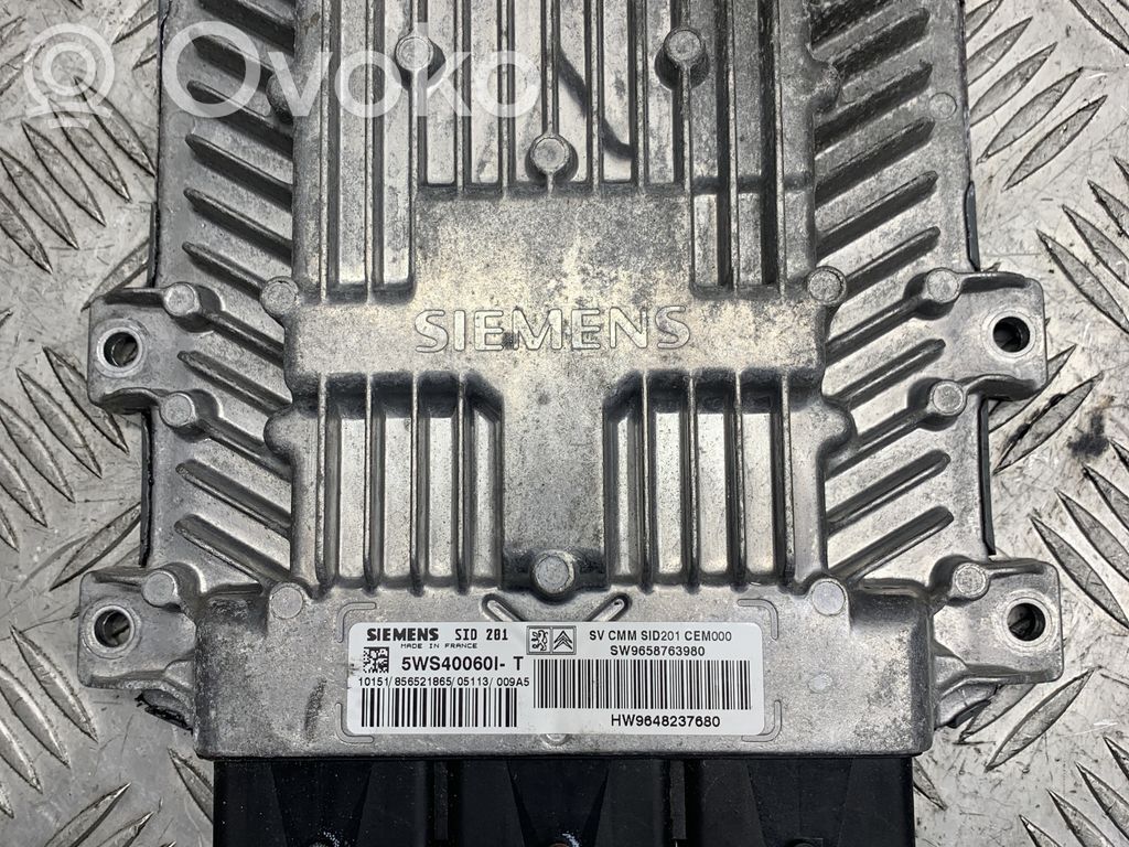 Engine control unit/module   SW9658763980,9658763980,9648237680,5WS40060IT,HW9648237680
