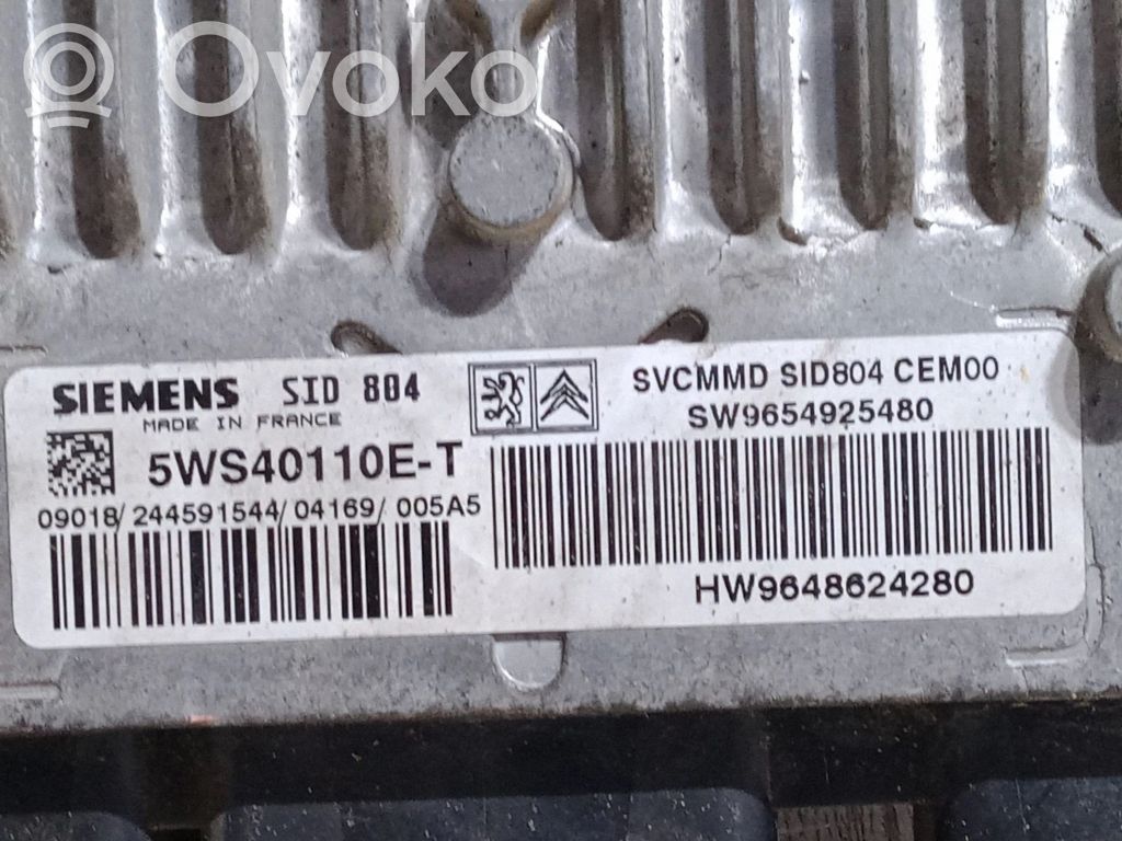 Unidad de control/módulo del motor   9654925480,5WS40110ET,9648624280