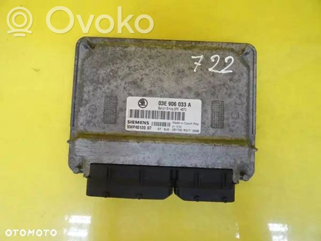 Engine control unit/module   03E906033A,5WP4012007