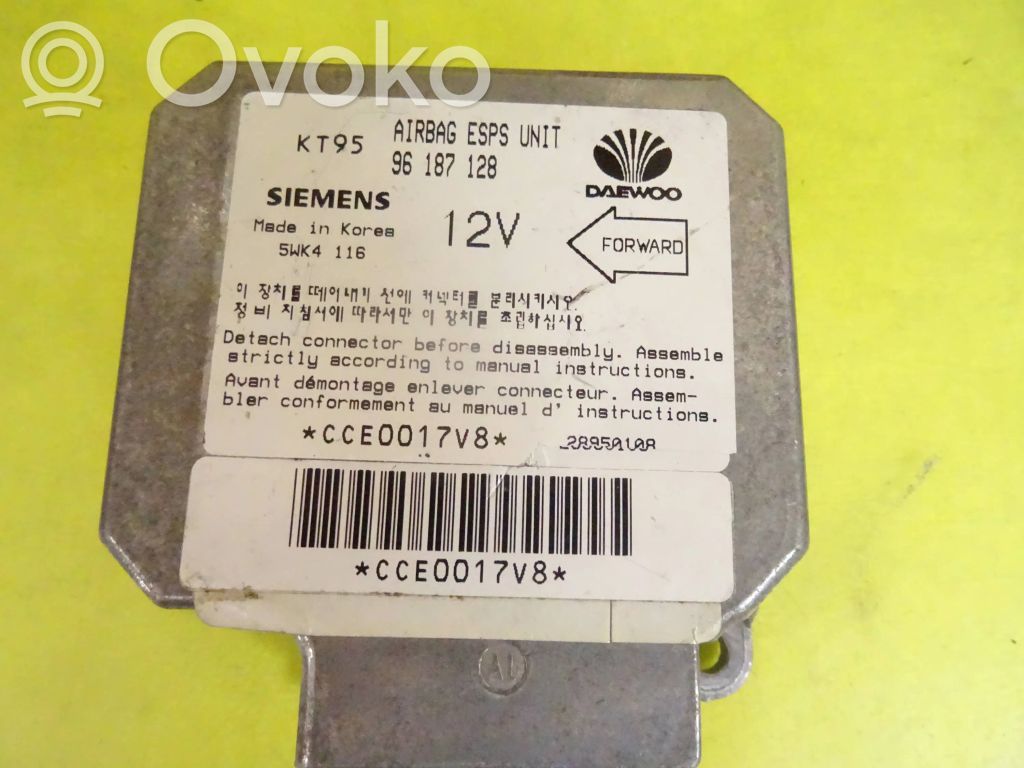 Airbag control unit/module   96187128,5WK4116