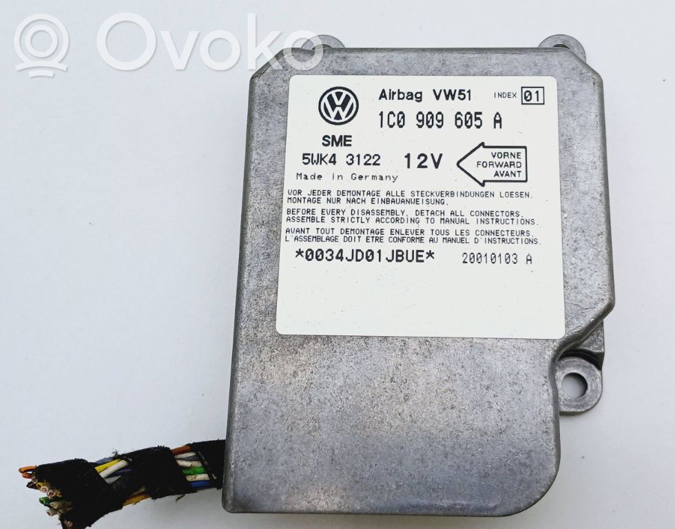 Volkswagen Golf IV Sterownik / Moduł Airbag 