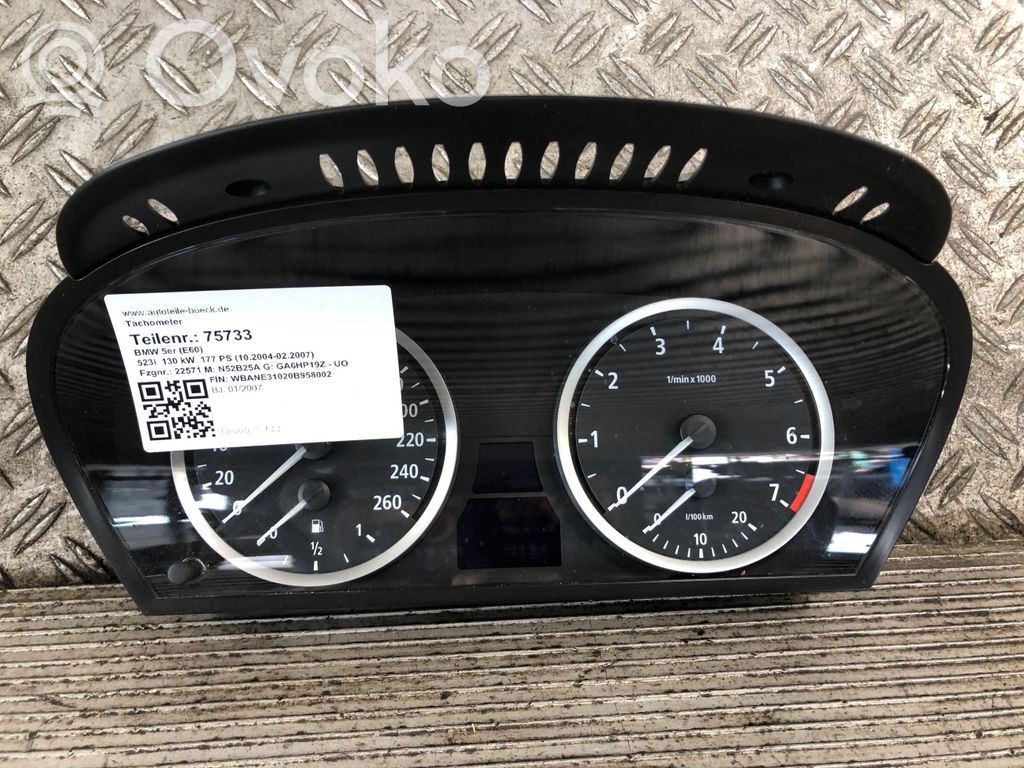 BMW 5 E60 E61 Vitezometru (grup de instrumente) 