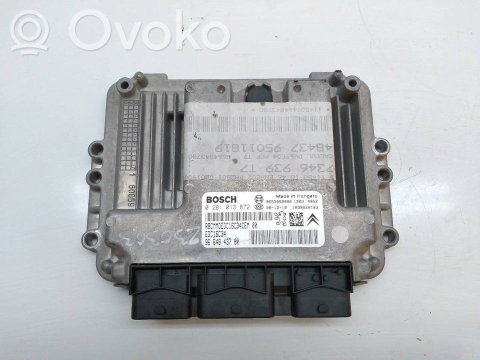 Unidad de control/módulo del motor   0281013872,9664843780,BOSCH