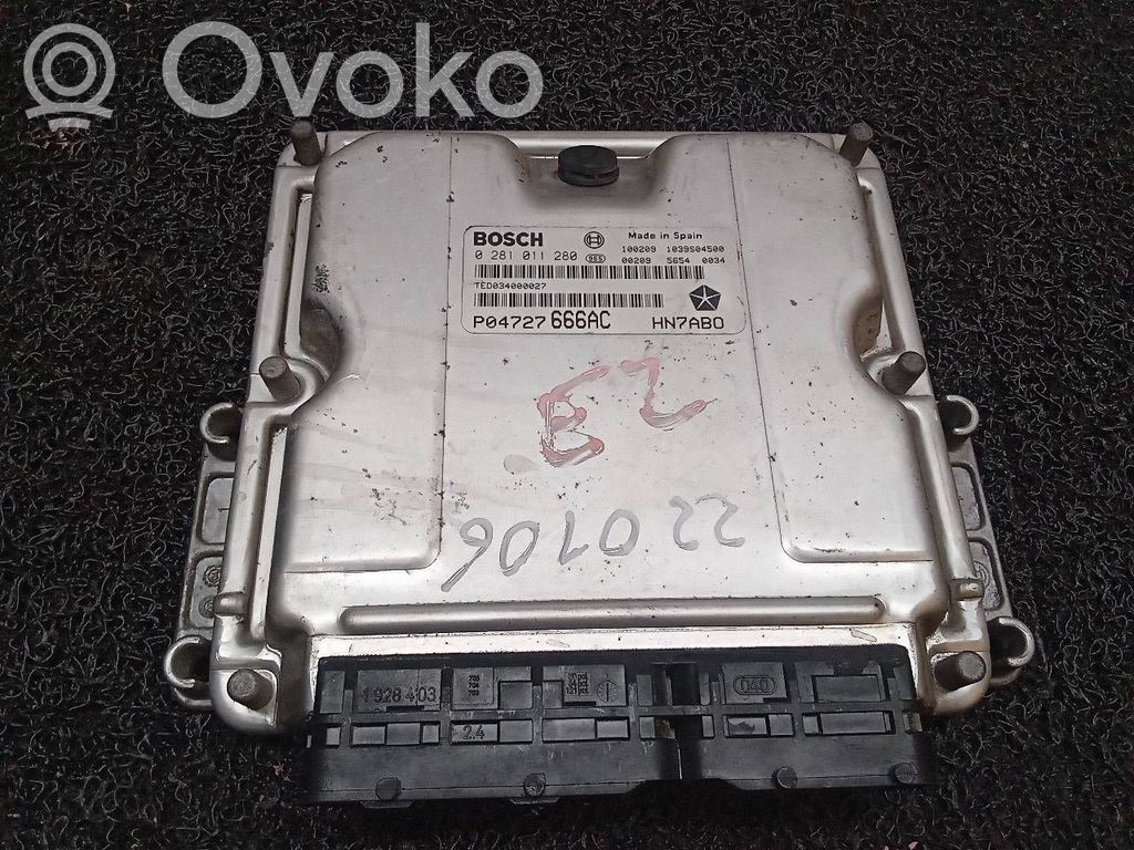Engine control unit/module   0281011280,P04727666AC