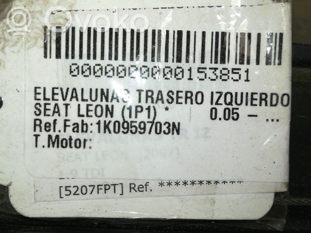 Regulador manual de la ventanilla trasera   1K0959703N