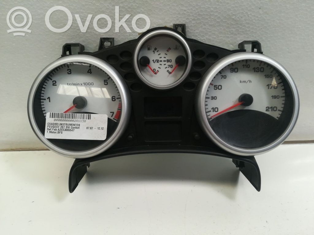 Peugeot 207 Vitezometru (grup de instrumente)