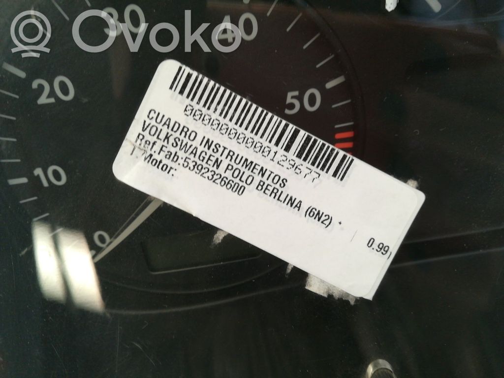 Volkswagen Polo III 6N 6N2 6NF Compteur de vitesse tableau de bord