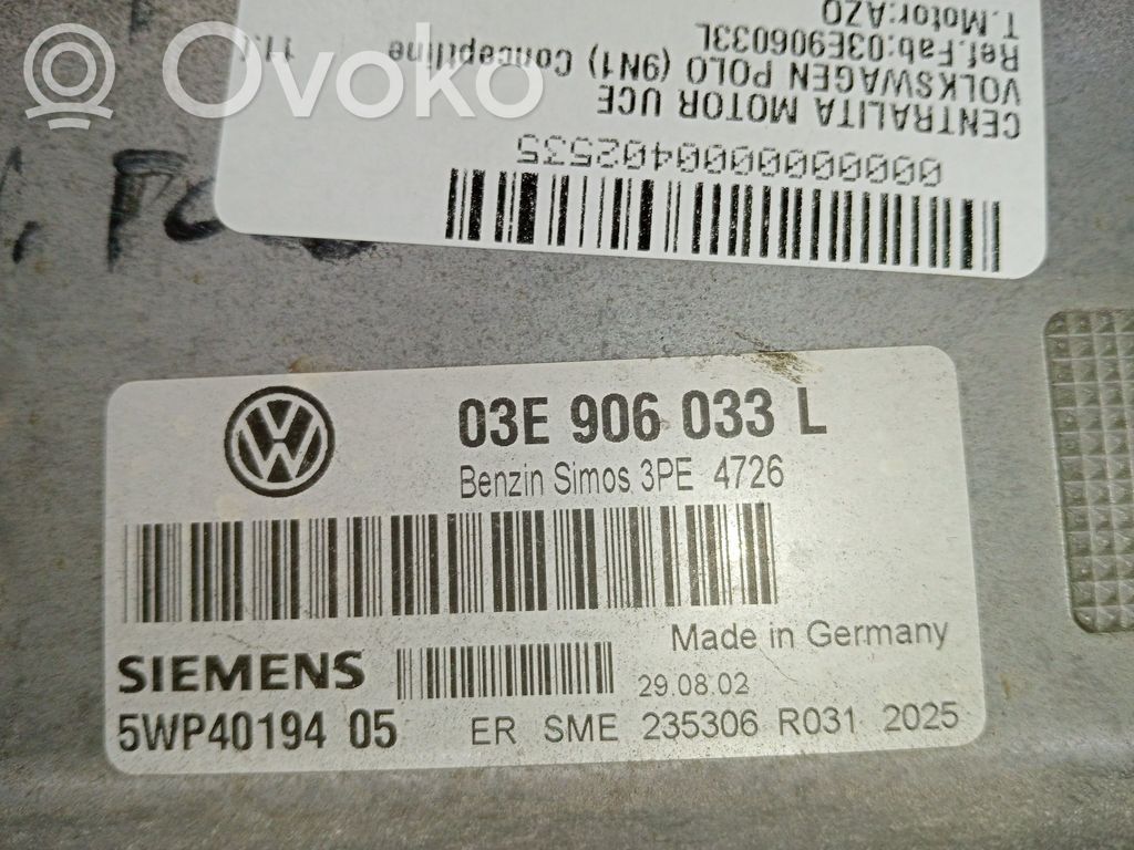 Volkswagen Polo Sterownik / Moduł ECU 