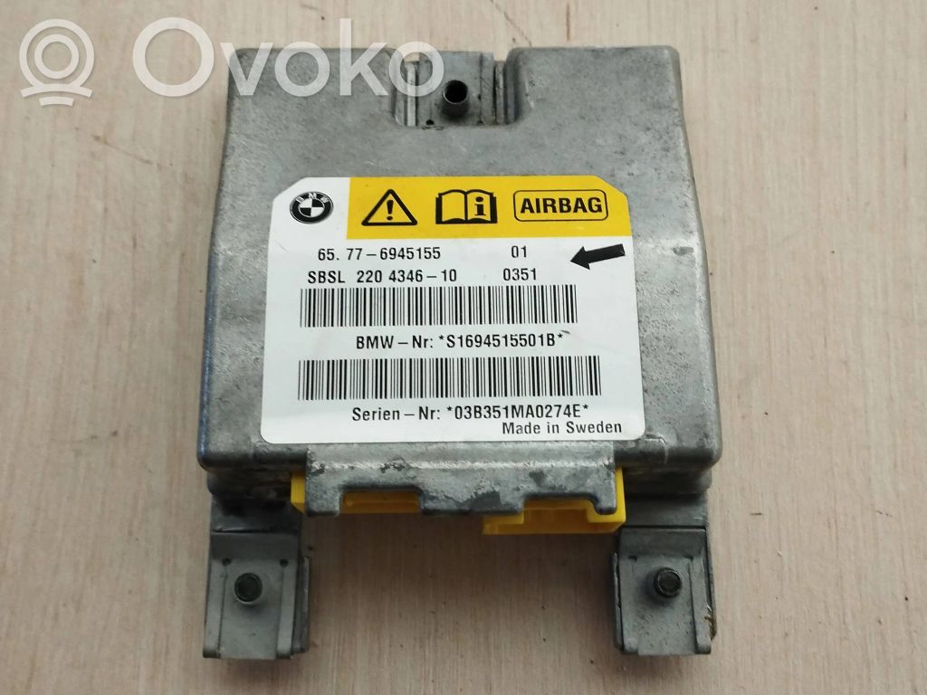 Unidad de control/módulo del Airbag   6945155,S1694515501B,220434610,03B351MA0274E