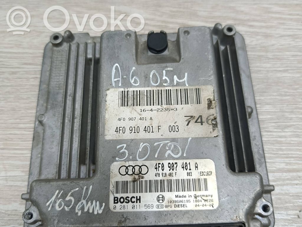 Unidad de control/módulo del motor   4F0907401A,4F0910401F,0281011569