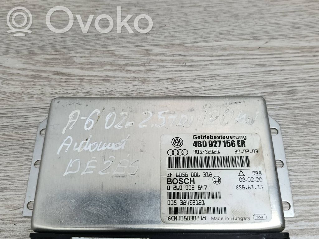 Gearbox control unit/module   4B0927156ER,0260002847,ZF6058006318