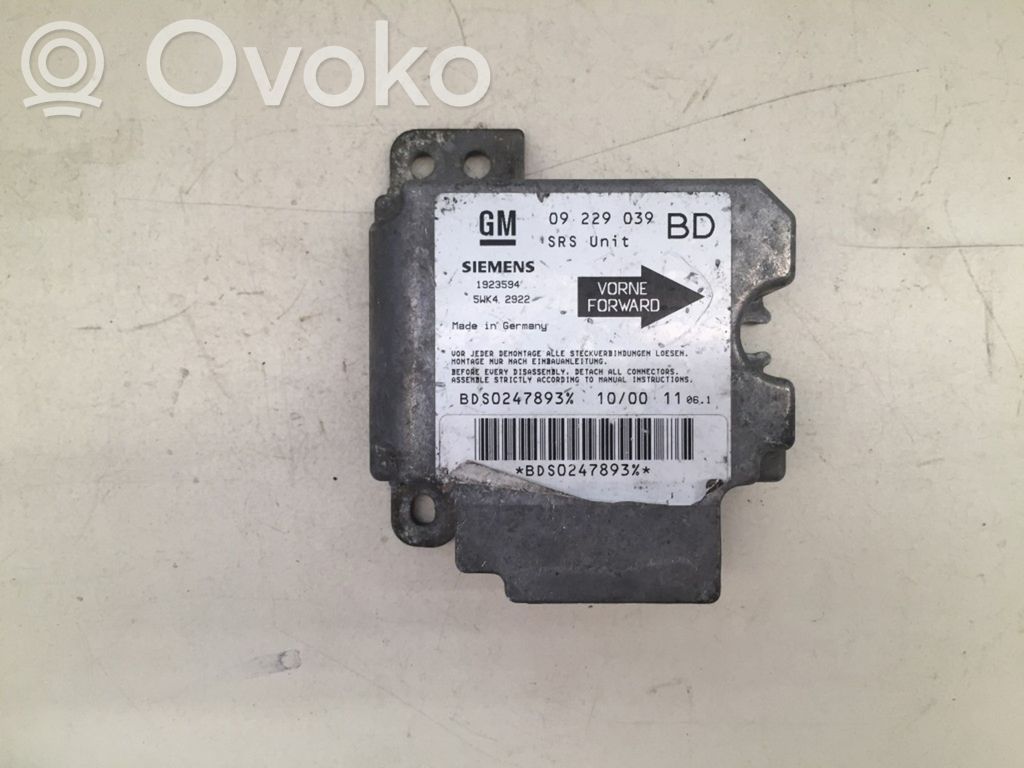 Opel Vectra B Unidad de control/módulo del Airbag 