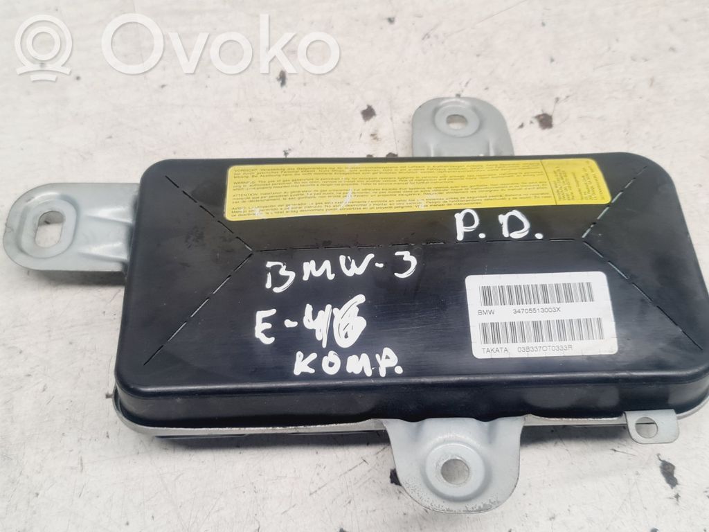 BMW 3 E46 Priekinių durų oro pagalvė 